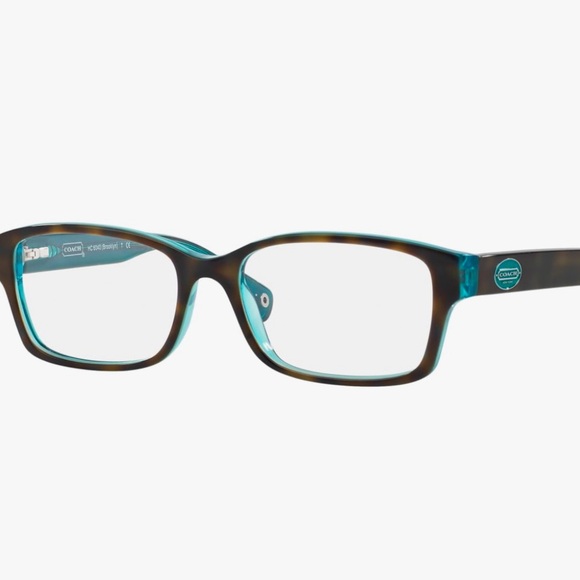 Coach Eyeglass Frames 6040 Brooklyn Tortoise and Teal With Case - Picture 2 of 6